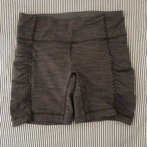 Lululemon Speed Track Ruched Short Grey Striped